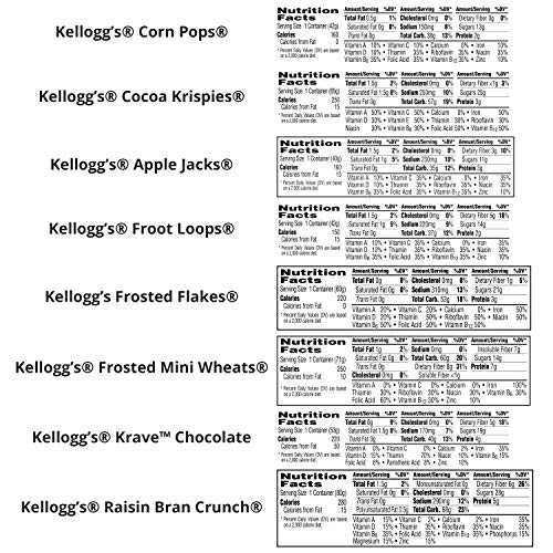 Kelloggs Cereal In A Cup Variety Pack - 8 Tasty Flavors, Portab
