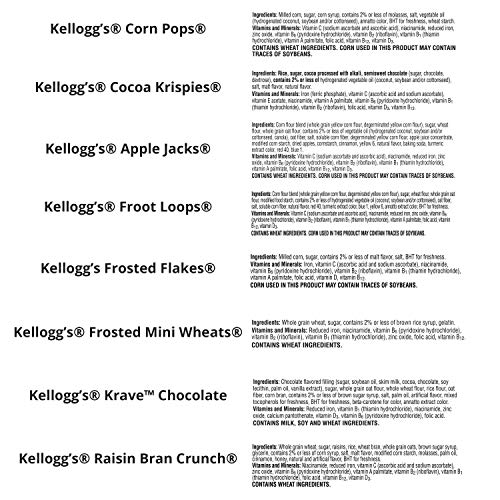 Kelloggs Cereal In A Cup Variety Pack - 8 Tasty Flavors, Portab