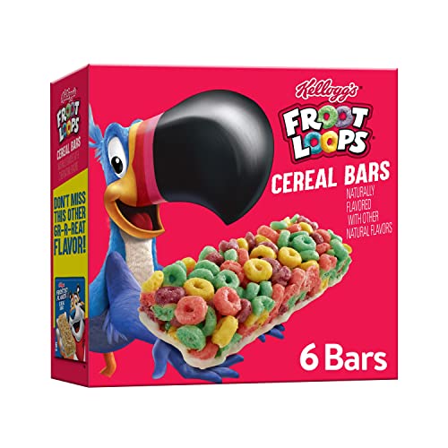 Kelloggs Cereal Bars -On The Go Snack Food, Froot Loops, 6.4 Oz
