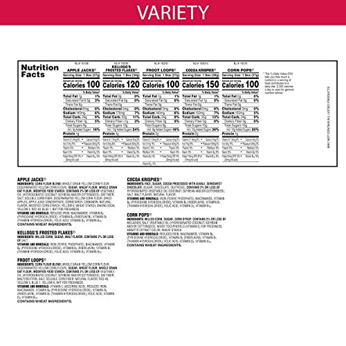 Kelloggs Fun Pak, Breakfast Cereal, Variety Pack, 8.56Oz Tray