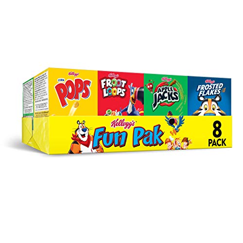Kelloggs Fun Pak, Breakfast Cereal, Variety Pack, 8.56Oz Tray