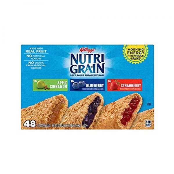Kelloggs Nutri-Grain Variety Pack 1.3 oz., bar, 48 ct. vevo