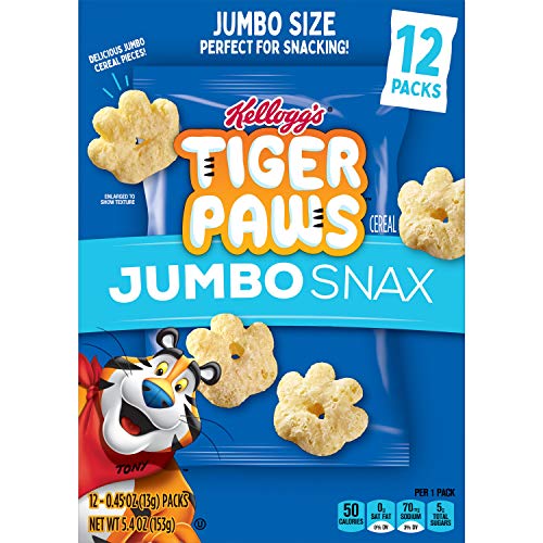 Kelloggs Tiger Paws Jumbo Snax, Cereal Snacks, Original, On The