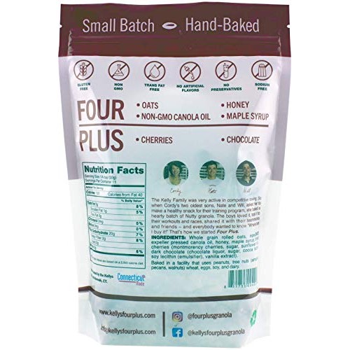 Kellys Four Plus Honey Maple Granola, 12 Oz, 4 Count. Best Tast