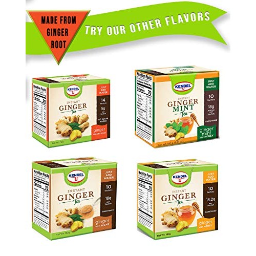 Kendel Instant Ginger Tea Unsweetened, Caffeine Free Sugar Free ...