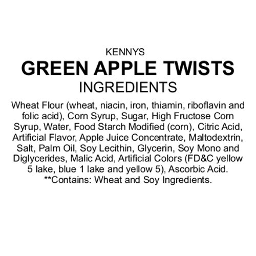 Green Apple Licorice Twists - 2 Lbs