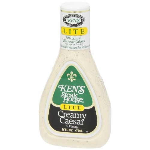 Kens Foods Lite Creamy Caesar Salad Dressing, 16 Oz