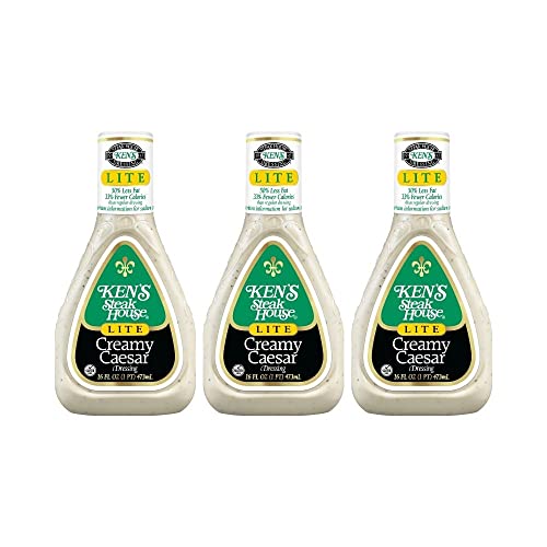 Kens Steak House Dressing Lite Creamy Caesar 16 Ounce Pack Of 3