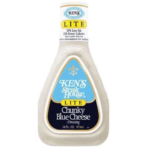 Kens Steak House Lite Chunky Blue Cheese Dressing 16 0Z. Pack