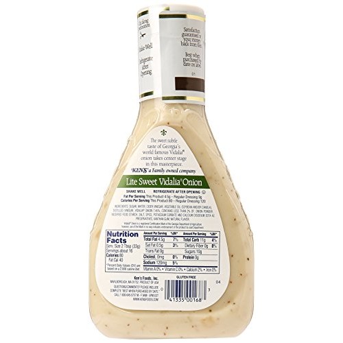 Kens Steak House Lite Dressing, Sweet Vidalia Onion, 16 Ounce