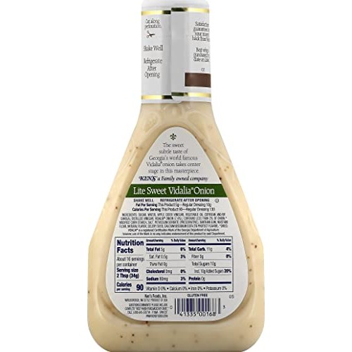 Kens Steak House Lite Sweet Vidalia Onion Dressing, 16 Fl Oz P