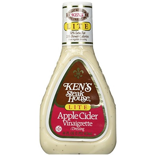 Kens Steak House Apple Cider Vinaigrette, Lite, 16 Oz