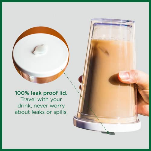 Reusable Iced Coffee Cup 24 Oz/Venti, Leak Proof and Double Wa...