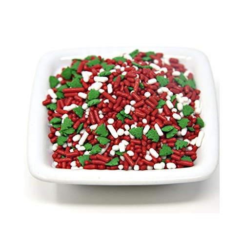 Christmas Tree Mix Red White Sprinkles Green Tree Shapes Bakery