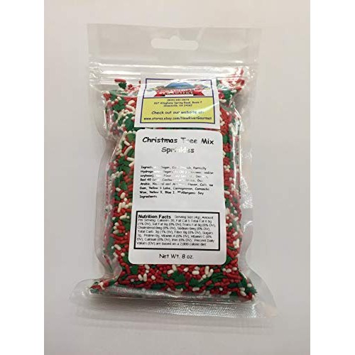 Christmas Tree Mix Red White Sprinkles Green Tree Shapes Bakery