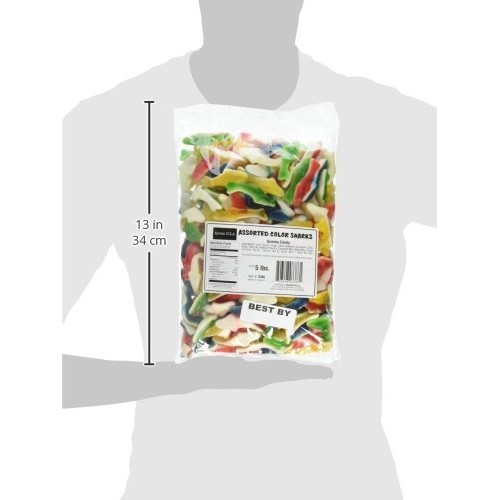 Kervan Assorted Gummy Sharks, Fruit, 5 Pound