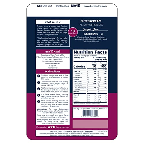 Buttercream Keto Frosting Mix by Keto and Co | Just 0.5g Net Car...