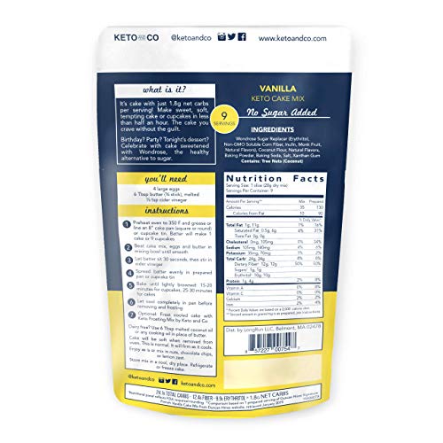 Keto And Co Vanilla Keto Cake Mix, 8.7 Oz