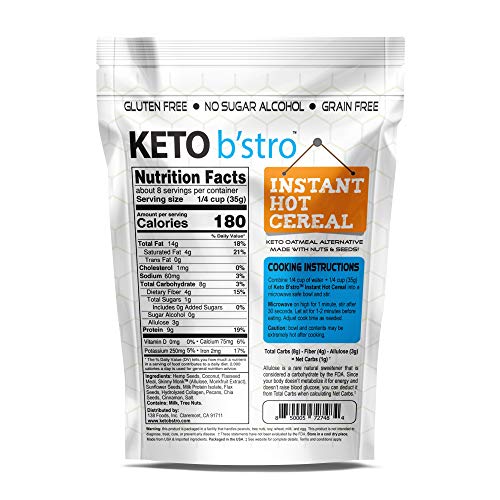Keto Bstro - Instant Hot Cereal, Low Carb, Grain-Free Oatmeal A