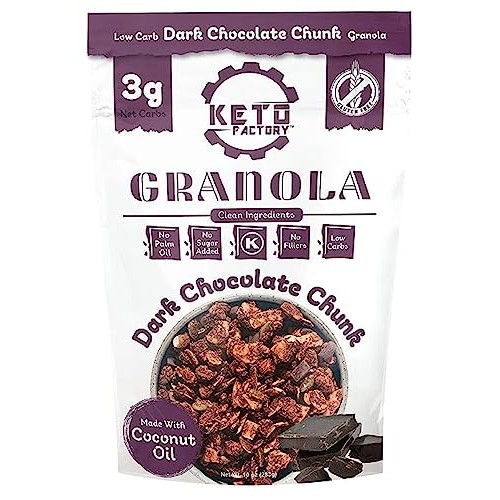 Keto Factory Dark Chocolate Granola - 3g Net Carbs, Diabetic Fri...