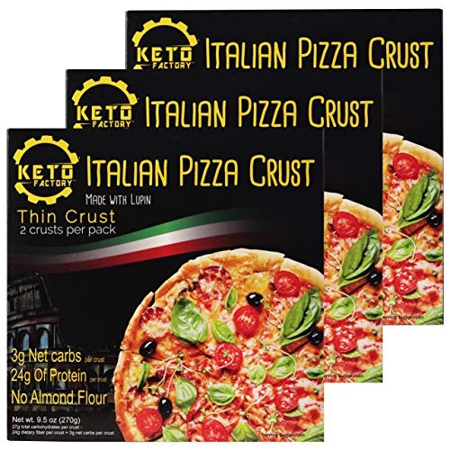 Keto Factory Italian Cauliflower Pizza Crusts, 3-Pack, 6 Thin Fr