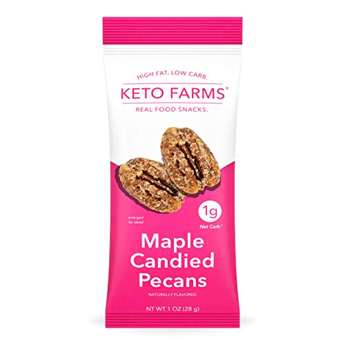 Keto Farms, Maple Candied Pecans, Keto Candy Snacks 1G Net Carb