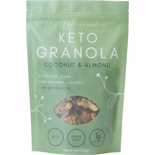 Keto Hana Coconut & Almond Butter Granola Breakfast Cereal, Lo...