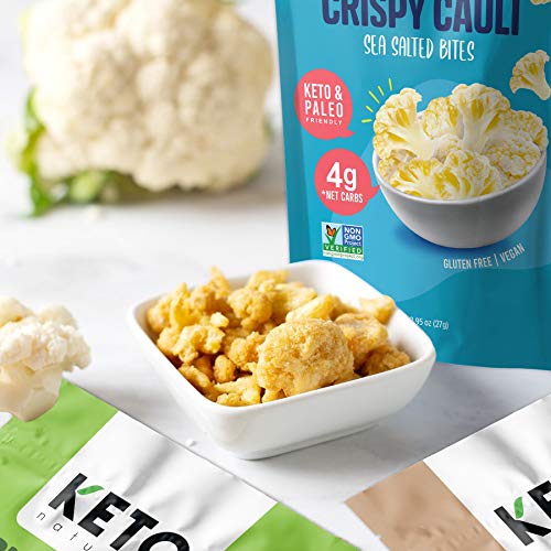 Cauliflower chips Keto bites low carb cauliflower thins Sea Sal...