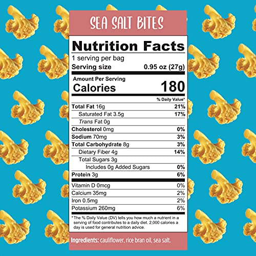 Cauliflower chips Keto bites low carb cauliflower thins Sea Sal...