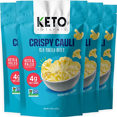 Cauliflower chips Keto bites low carb cauliflower thins Sea Sal...