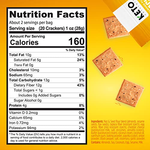 Keto Crackers low carb crackers Cheddar and Onion Keto friendl...