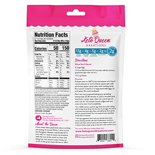 Keto Queen Kreations Carrot Cake Mix - Low Carb 2G Net, Nut-Fr