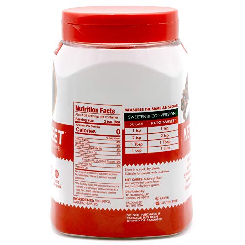 Keto Sweet Ultimate Keto Sugar Alternative, Resealable Jar 19 Oz