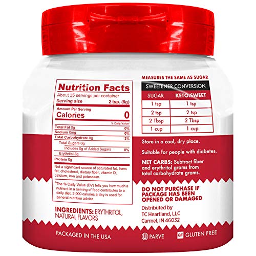 Keto:Sweet Ultimate Keto Sugar Alternative, Unflavored, 9.8 Ounce