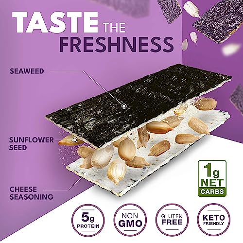 Keto Valley Seaweed Snacks - 1g Net Carbs - Sea Salt Sunflower -...