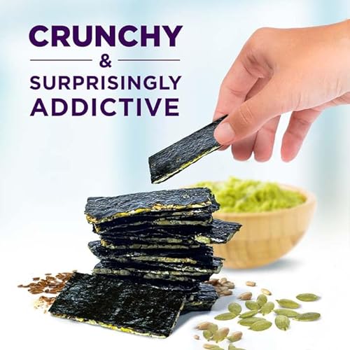 Keto Valley Seaweed Snacks - 1g Net Carbs - Sea Salt Sunflower -...