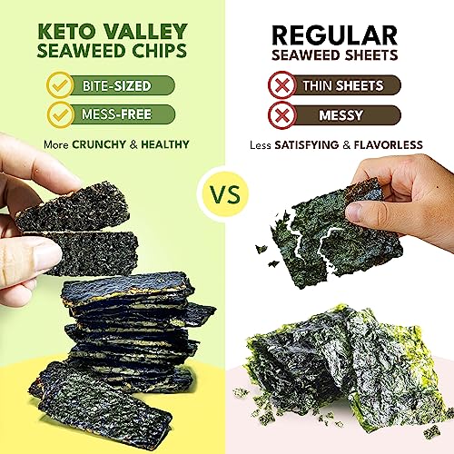 Keto Valley Seaweed Snacks - 1g Net Carbs - Sea Salt Sunflower -...