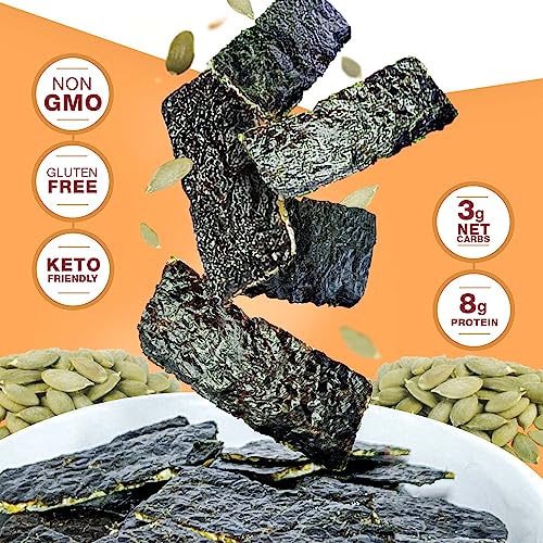 Keto Valley Seaweed Snacks - 3g Net Carbs - Roasted Sweet Pumpki...