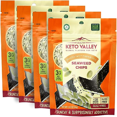 Keto Valley Seaweed Snacks - 3g Net Carbs - Roasted Sweet Pumpki...