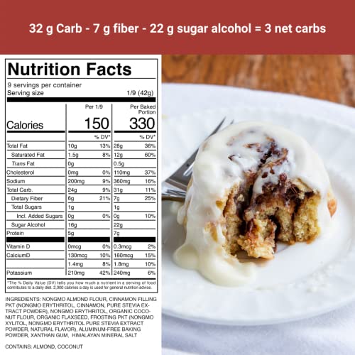 KetoBakes Low Carb Cinnamon Roll Mix - 4g Net Carbs - Clean Keto...