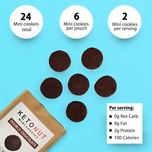Keto Mini Cookies Double Chocolate - Keto Snack, Keto Food, Lo