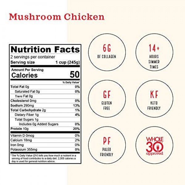 Bone Broth Variety Pack, Mushroom Chicken, Beef, And Chicken By