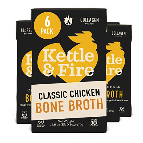 Chicken Bone Broth Soup By Kettle And Fire, Pack Of 6, Keto Diet