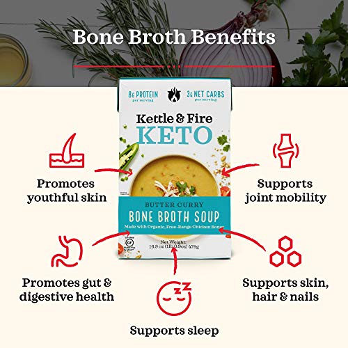 Keto Soup By Kettle And Fire, Butter Curry, Pack Of 3, Gluten Fr