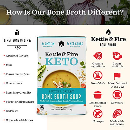 Keto Soup By Kettle And Fire, Butter Curry, Pack Of 3, Gluten Fr