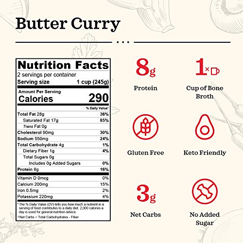 Keto Soup By Kettle And Fire, Butter Curry, Pack Of 3, Gluten Fr