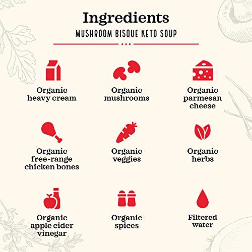 Keto Soup By Kettle And Fire, Mushroom Bisque, Pack Of 3, Gluten