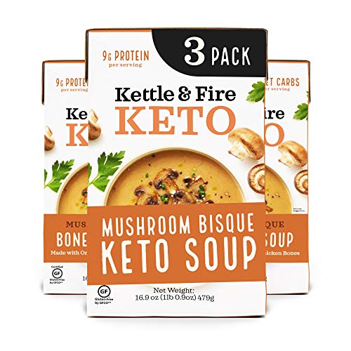 Keto Soup By Kettle And Fire, Mushroom Bisque, Pack Of 3, Gluten