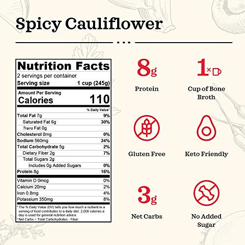 Keto Soup Variety Pack By Kettle And Fire, Pack Of 4, Spicy Caul