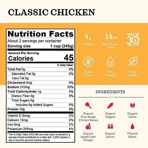 Kettle &Amp; Fire, Bone Broth, Chicken, 16.9 Oz